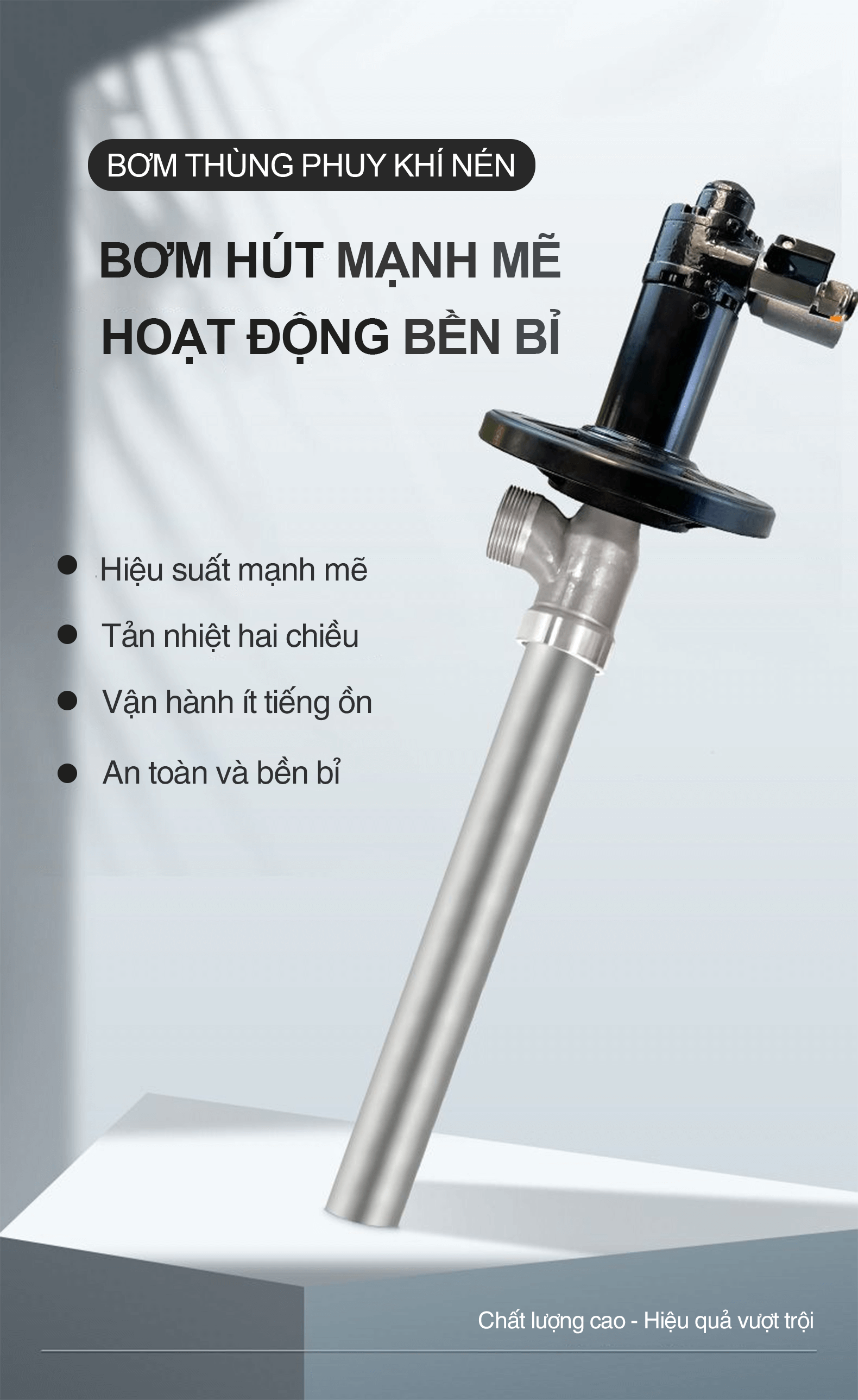 HD-A1 Máy Bơm Thùng Phuy Khí Nén 5 Gioi thieu bom thung phuy khi nen GODO HD A1 1